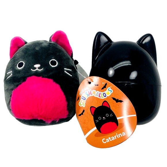 Squishmallows Other - NEW Squishmallows Catarina RARE Black Pod 4" Pink Plush Mystery Squad Halloween